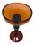 Vintage Mid-Century Modern Amber Glass Compote Dish | Italian Empoli Style Pedestal Candle Holder | MCM Home Decor | Blown Glass Centerpiece For Sale - Image 4 of 8