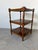 Brown Vintage English Three Tier Side Table With Gallery Top For Sale - Image 8 of 13