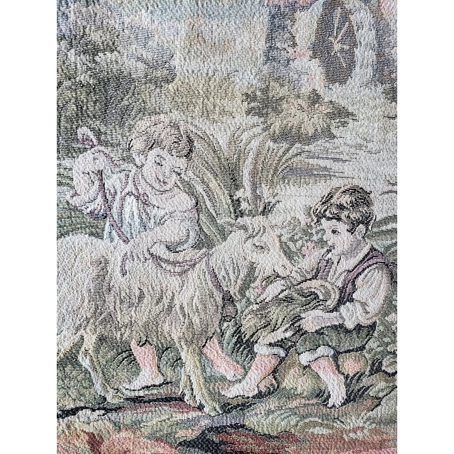 Vintage French Woven Needlepoint Panel - Boucher "Noble Pastorale" - 25x25 For Sale - Image 12 of 12