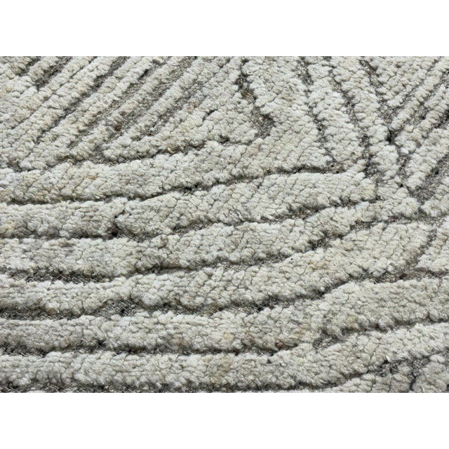 Rh Halima Hand-Knotted Wool Rug — 12' × 15' Marled Ivory / Latte | Undyed Wool | High-Low Texture For Sale - Image 14 of 18