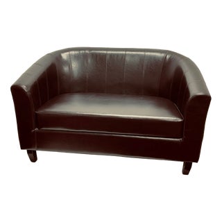 2-Seater Sofa in Brown Skai, 1980s For Sale