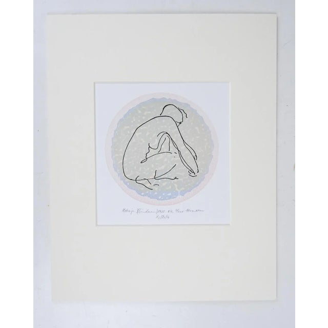 Vintage 1988 lithograph on paper expressionist female nude. Signed illegibly and numbered 4/30 in pencil along lower...