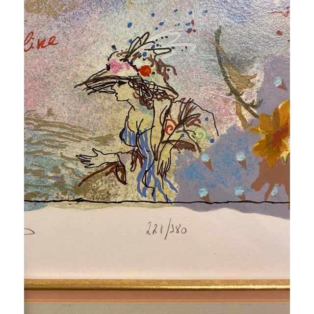 Late 20th Century Alexander & Wissotzky Art Print Serigraph Floral Roses Music French Gold Frame Signed Art For Sale - Image 10 of 12