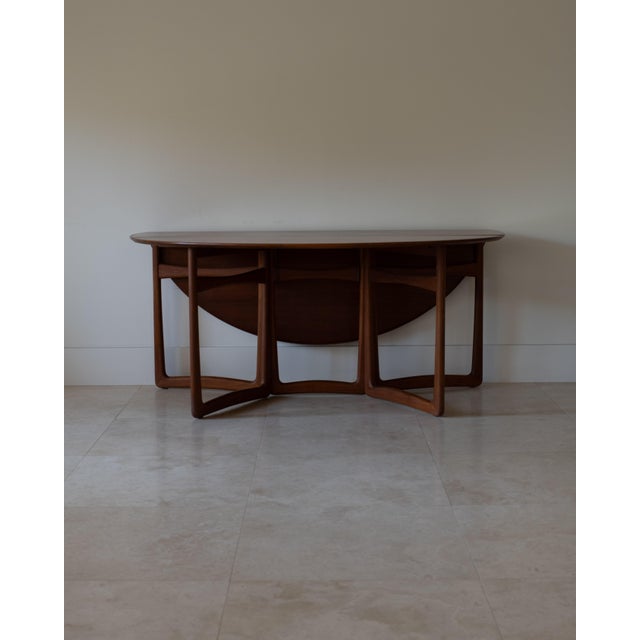 1960s Attributed to Hvidt & Molgaard Nielsen Hm6 Drop Leaf Dining Table for France & Son, Denmark For Sale In Palm Springs - Image 6 of 16