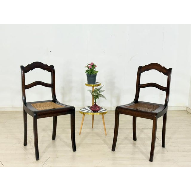 Antique Biedermeier Viennese Wickerwork Dining Chairs, 1880s, Set of 2 For Sale - Image 9 of 9