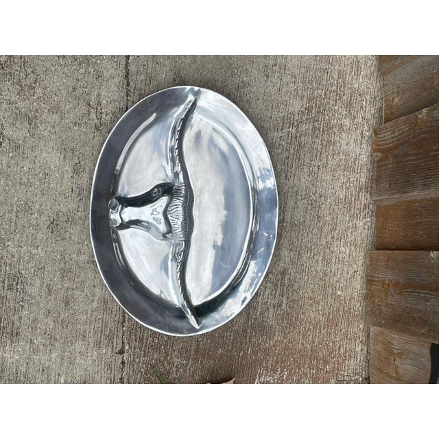 Cast Aluminum Longhorn Bull Serving Platter For Sale - Image 4 of 5