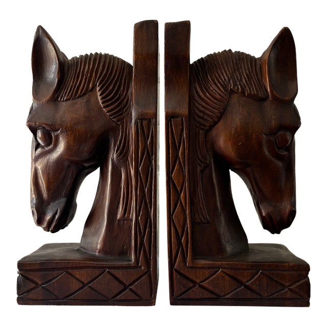 Pair of Oversized Horse Bookends For Sale