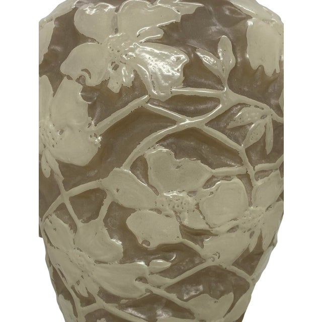 1930s 1930’s Art Deco Phoenix Consolidated Glass Vase Dogwood Flowers Design For Sale - Image 5 of 12