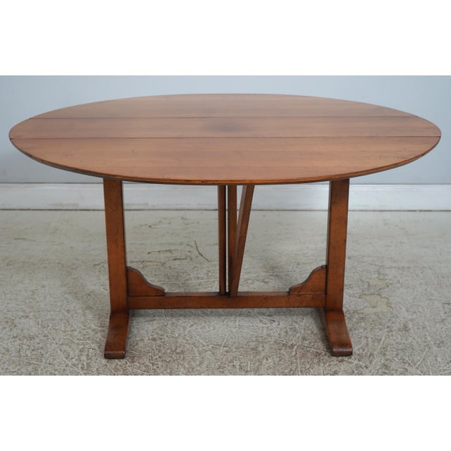 Wright Table Co Walnut Drop Leaf Table For Sale - Image 4 of 17