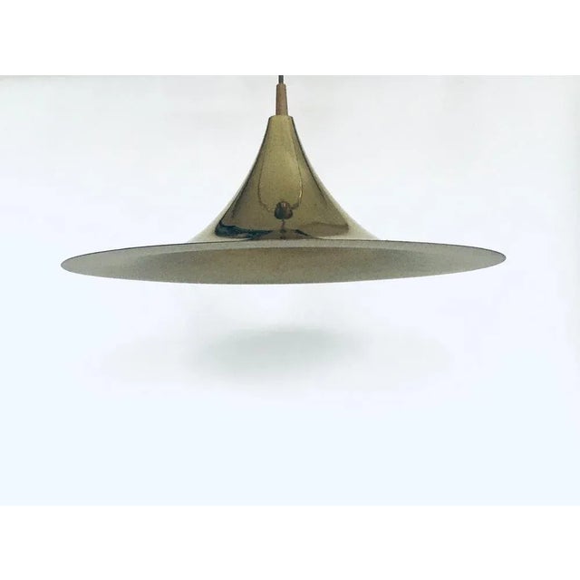 Gold Postmodern Witch Hat Gold Pendant Lamp, 1980s For Sale - Image 8 of 13
