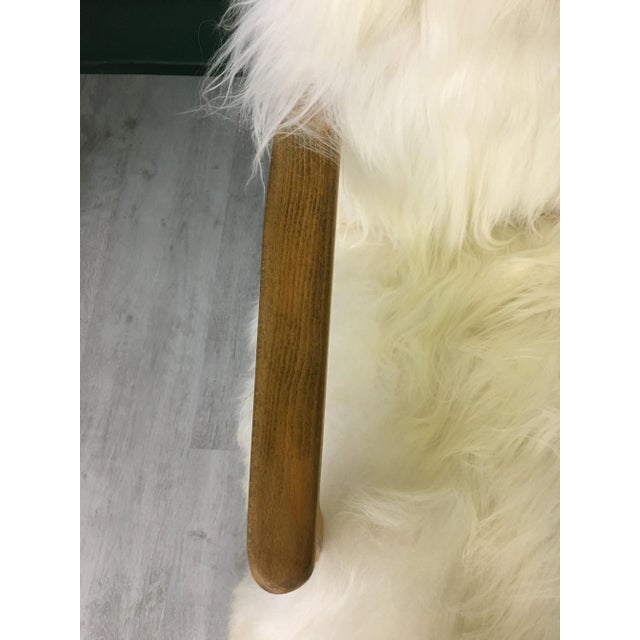 White Mid-Century White Sheepskin Armchair For Sale - Image 8 of 13