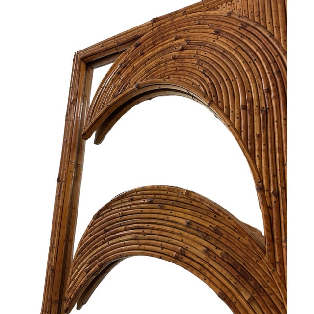 Vivai del Sud Vivai Del Sud Italian 1970’s Split Reed Mirrored Screens For Sale - Image 4 of 12