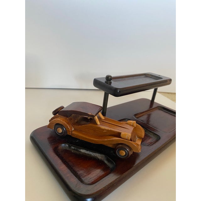 Vintage Carved Antique Car Wooden Desk Organizer For Sale In Baltimore - Image 6 of 11