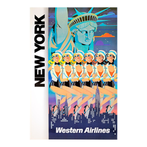 Chorus Line Poster 1979 by Elles Cas Western Airlines Nyc Original on Linen