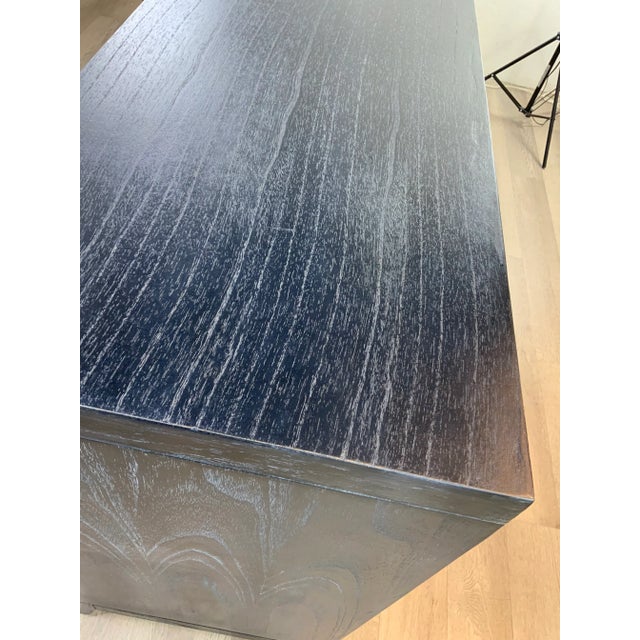 Modern Black Cerused Oak Finished Four Door Credenza For Sale - Image 10 of 10