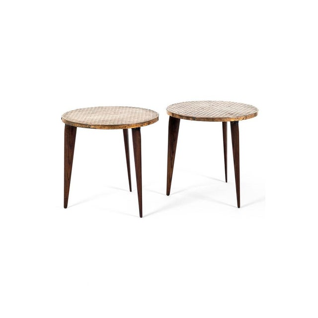 A stylish pair of mid-century cocktail tables by Robinson and Sons of Southport, in the North West of England. The tables...