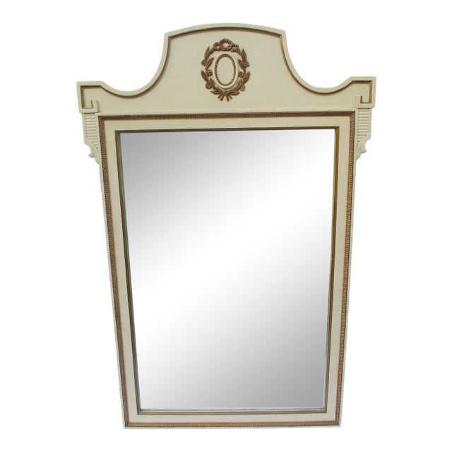 1950s Baker Furniture Off-White Wall Mirror For Sale