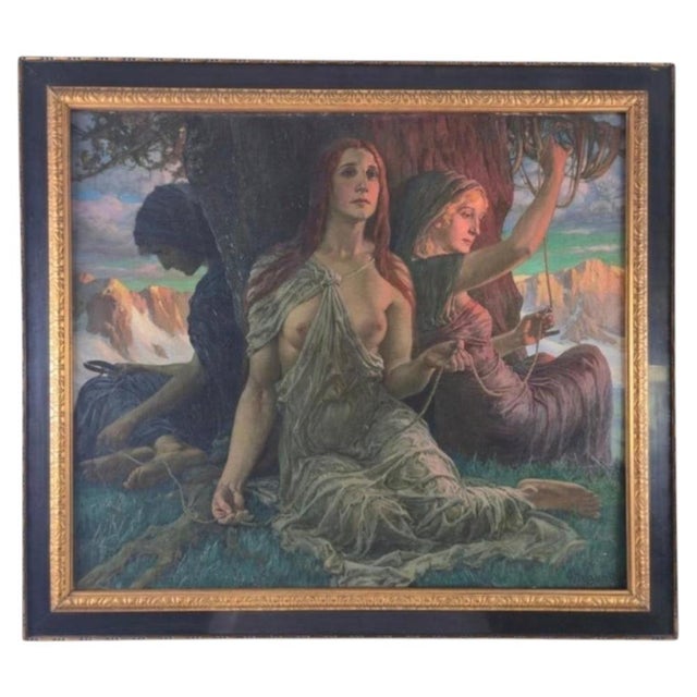 Black Martin Wiegand, The Three Fates, Oil on Canvas, Framed For Sale - Image 8 of 8