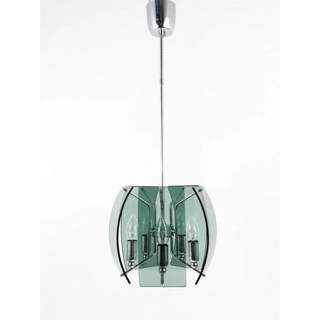 1960s Mid-Century Glass Pendant in the style Fontana Arte, Italy, 1960s For Sale - Image 5 of 11