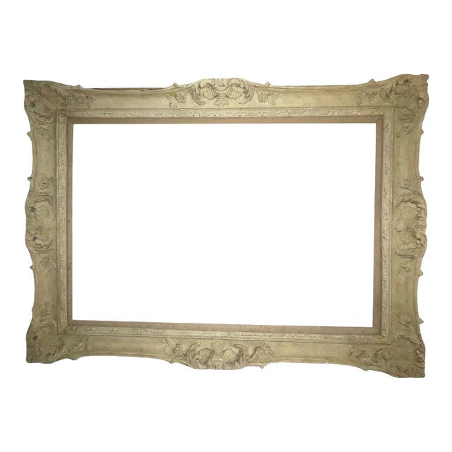 French Gothic Large Carved Wood Frame For Sale