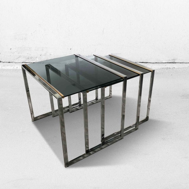 Hollywood Regency Regency Style Nesting Tables, 1970s, Set of 3 For Sale - Image 3 of 11