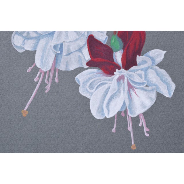 1980s Vintage Red and White Fuchsia by Barbara Gibson For Sale - Image 5 of 5