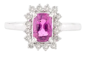 Sparkling Ruby Diamond Halo Engagement Ring Crafted in 14k Size 7
