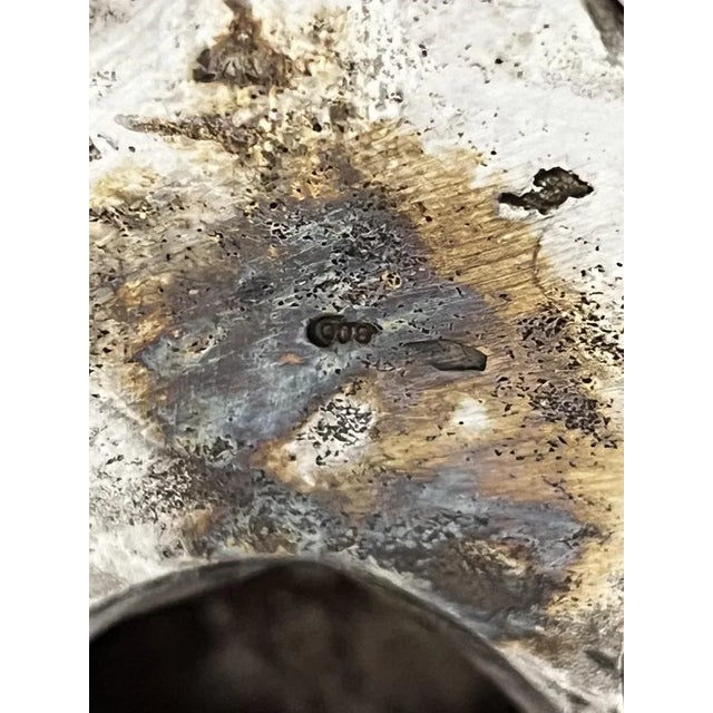 Jatta centrotavola in argento 800, lavorata a mano,Italia, 1980. Pesa gr. 850.00 Timbrata con il marchio dell'argento 800,...