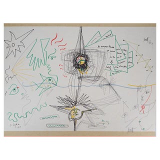 Raymond Moretti and Jean Cocteau, Symbiosis Between Fish and Aquarius, Original Lithograph For Sale