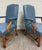 Vintage Chippendale Style Blue Leather and Nailhead Executive Armchairs - Pair For Sale - Image 9 of 11