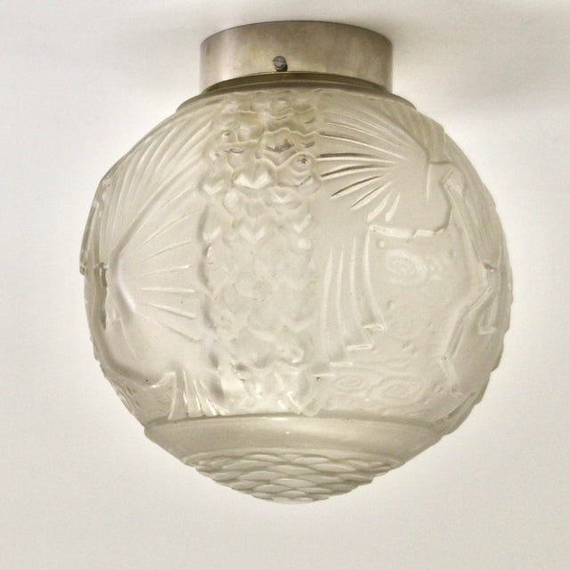 1920s Large Art Deco French Ceiling Light from Muller Frères, 1920s For Sale - Image 5 of 7