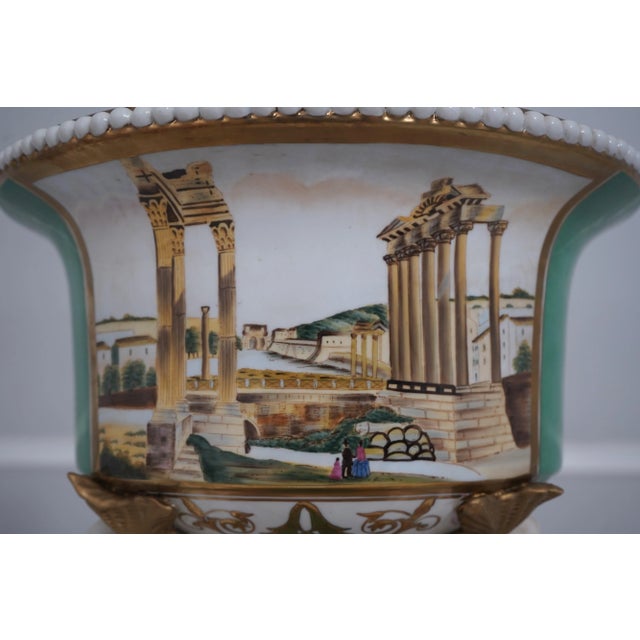 Pair French Style Lidded Urns W. Cherub Bases For Sale - Image 10 of 11