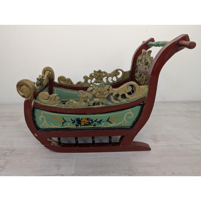 Wood Decorative Sleigh in Wood, 1970s For Sale - Image 7 of 17