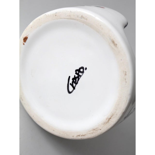 Vintage Crespo Spanish Faience Coaster Set With Basket Holder For Sale - Image 14 of 15