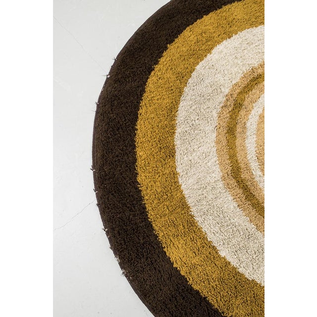 Vintage Round Wool Rug | Chairish