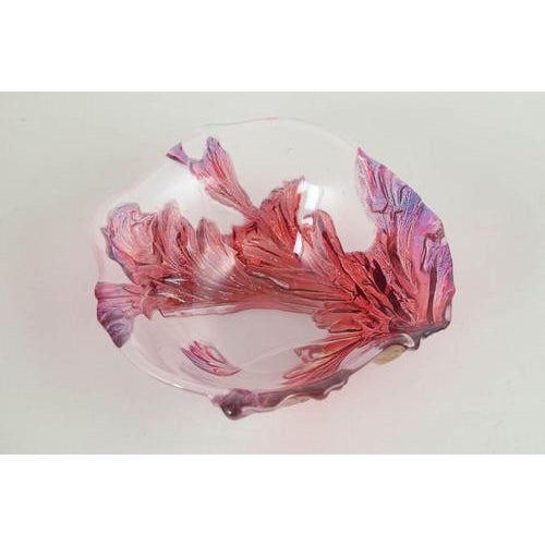 European Art Glass Bowl, mid-20th century. Mouth-blown art glass bowl with an organic, gently undulating form and a softly...