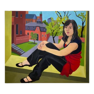 2005 “Seated Young Woman” Portrait Oil Painting by Mary Alice Copp