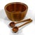 Richard Nissen 1900s Danish Modern Oversize Staved Teak Bowl and Servers by Richard Nissen - 3pcs For Sale - Image 4 of 10