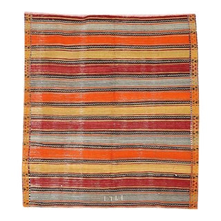 Striped Vintage Turkish Kilim Rug For Sale