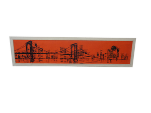 Brooklyn Bridge, New York, 1970s, Acrylic on Wood, Framed