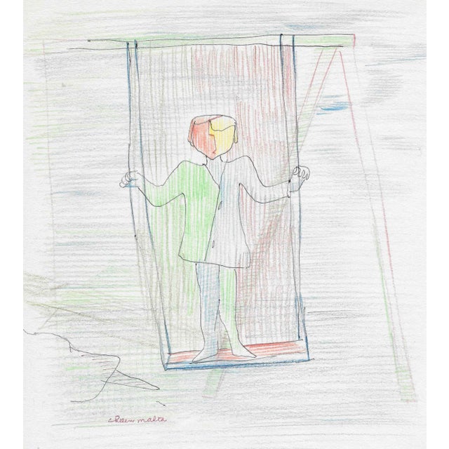Mid-Century Modern 1930s Helen Malta Swingset Playground Drawing For Sale - Image 3 of 3
