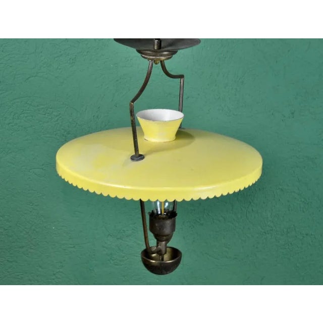 Gold Vintage Yellow Pendant Lamp, 1970s For Sale - Image 8 of 12