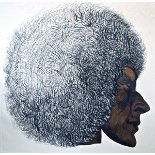 Giacomo Porzano, White Profile II, Etching, 1972 For Sale