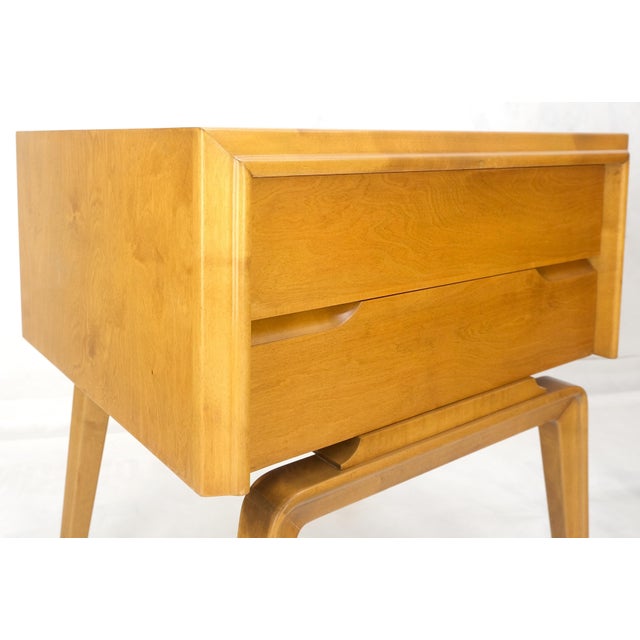 Pair Swedish Edmond J. Spence 2 Drawer Blond Birch Night Bed Stands Cabinets MINT!