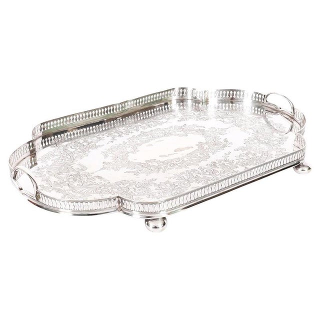 Antique Edwardian Silver-Plated Gallery Tray attributed to James Deakin, 1890s For Sale - Image 16 of 16