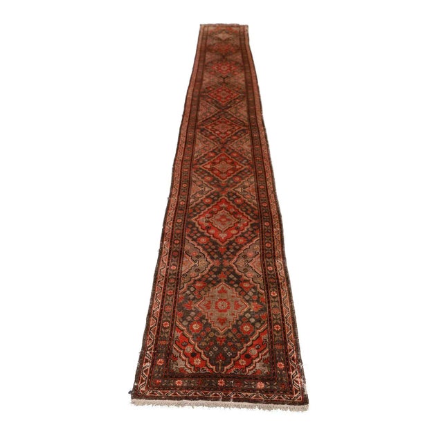 Art Deco 2'x16' Vintage Samarkand Runner Rug | Rare Long & Slender Vintage Runner Rug For Sale - Image 3 of 8