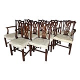 Set of 10 Antique Georgian Style Mahogany Dining Chairs For Sale