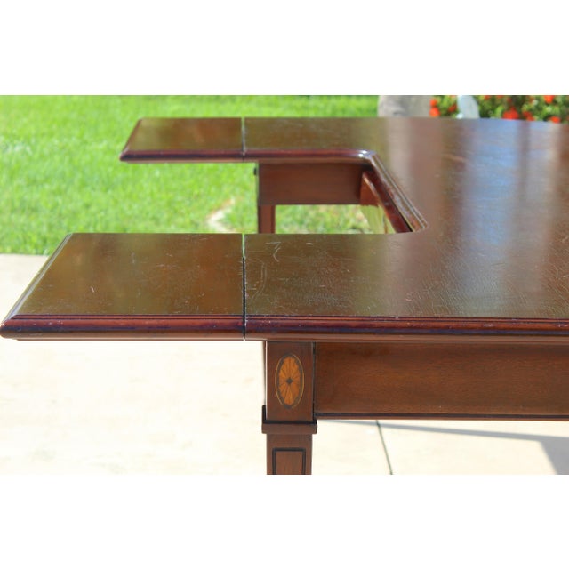 Vintage Myrtle Desk Co. Georgian Style Mahogany Curved Hunt Table / Executive Desk For Sale - Image 11 of 18