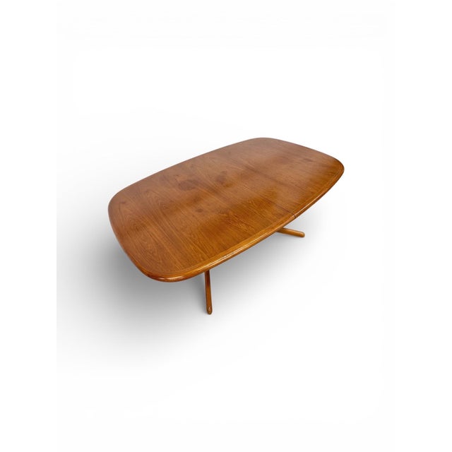 Vintage Danish Modern Teak Oval Dining Table For Sale - Image 4 of 8