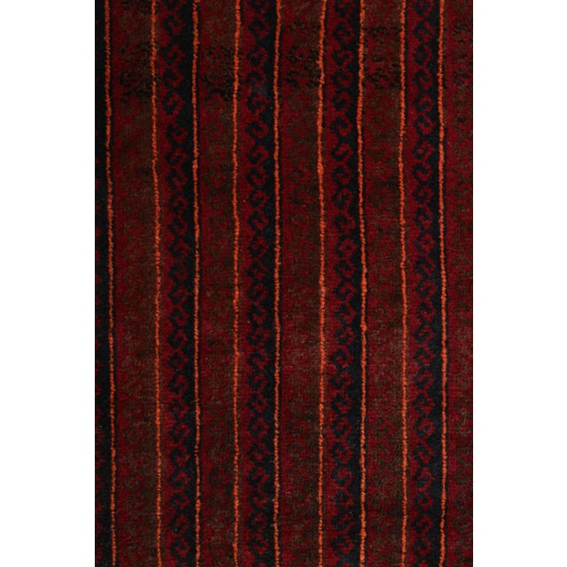 Tribal Rug & Kilim’s Baluch Tribal Scatter Rug in Crimson Red With Geometric Patterns For Sale - Image 3 of 8